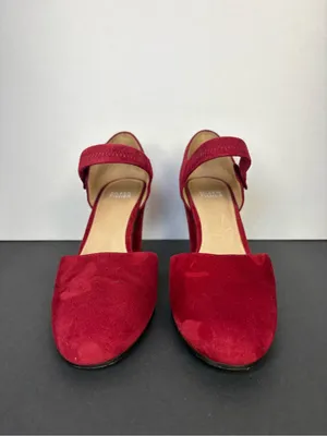 Eileen Fisher Mary Jane Block Heel Pumps in Burgundy red Suede 3 inch heel Size 8 thumbnail 7