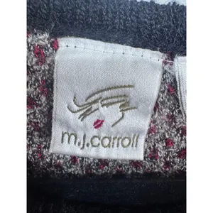 M.J. Carroll Medium‎ Red Sweater Women's Vintage Snowflake Fair Isle Knit thumbnail 4