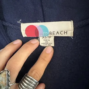 Free People Navy Blue Sweatshirt Sz Xs Pockets thumbnail 3