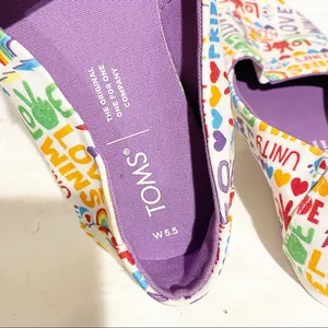 Toms Size 5.5 Pride Alpargata Unity‎ White Multi Womens Slip On Shoes thumbnail 6