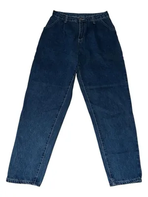 Blue High-waisted denim jeans striaght thumbnail 1