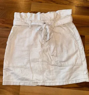 Free People Paperbag Waist Tie‎ Belt tan Mini Skirt Beige Size 8 summer vacation thumbnail 1