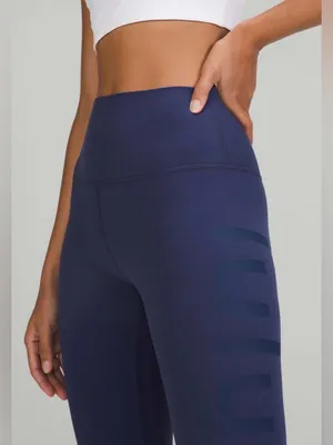 Lululemon Align High Rise Navy 25” Leggings with Side Logo Graphic Size 8 thumbnail 5
