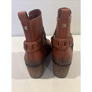 Sam Edelman Dalma‎ Ankle Biker Boots Size 8 Spiced Red Leather Western Boho thumbnail 5