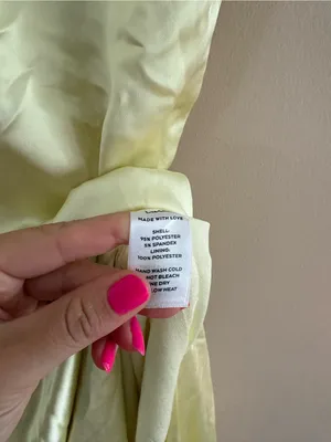 Lulus Stunning Example Light Yellow Satin Backless Maxi Dress Size small Formal thumbnail 11