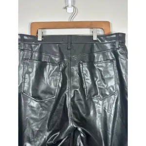 Abercrombie & Fitch Mixed Media Jeans Women 33/16S Black Faux Leather Edgy thumbnail 7