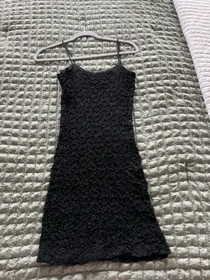 Black lace mini dress with adjustable straps. Size: S #goth #party #lace thumbnail 3
