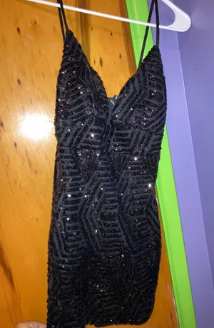 Windsor Black Sequin Mini Dress thumbnail 5