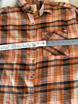 Women’s Billabong Orange Plaid Button-Up Shirt 100% cotton flannel size all thumbnail 5