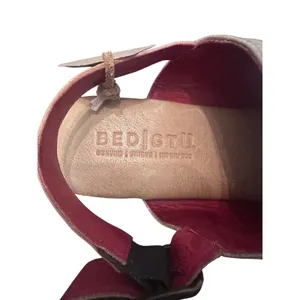 Bed Stu Women Metallic Leather Laser Cut Wood Block Heel Sandals Size‎ 8.0 NWT thumbnail 6