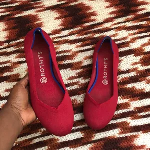 Rothy’s Red Round Toe Ballet Ballerina Flats Shoes Size 9 thumbnail 2