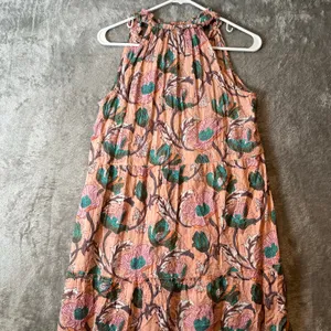 Lola Australia Sapphire 100% Cotton Tiered Maxi‎ Dress Size Small Floral Pink thumbnail 3