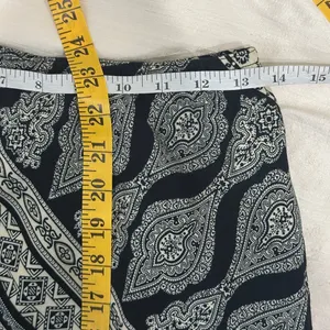 VTG Y2K L'Amadei D.P. Altomonte Black Cream Bandana‎ Print Slip Skirt Boho Small thumbnail 8