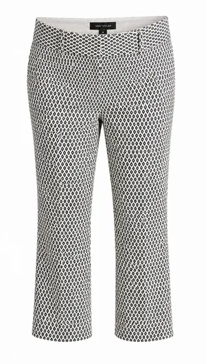 Ann Taylor Black & White Geometric Ankle Pants Size 8 thumbnail 1