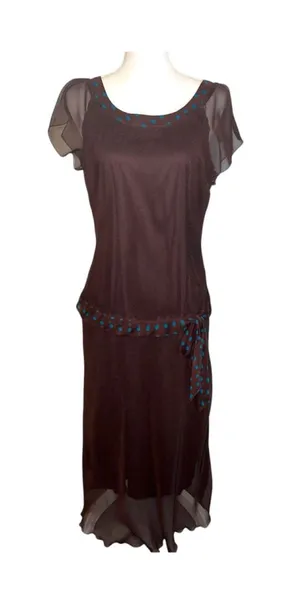 Y2k Avant Garde Brown & Teal Maxi-Midi thumbnail 1