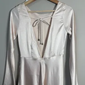 Hello Molly Expressed Permission Mini Dress Women's XS 2 Champagne Satin NWT thumbnail 13