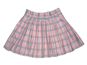 Pink‎ Black Plaid Pleated Skirt M Tennis Pickleball Schoolgirl Mini Skirt Y2k thumbnail 1