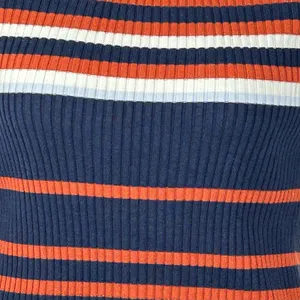Bar III Striped Ribbed Bell Sleeve Sweater Medium Metallic Knit thumbnail 10
