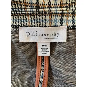 Philosophy Tan Plaid Longline Jacket thumbnail 8