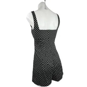 Zara Black Polka Dot Sleeveless Sweetheart Neck Playsuit Jumpsuit Romper XS thumbnail 4