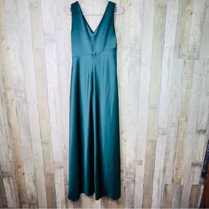 Lauren Ralph Lauren Dress Dark Fern Size 8 Sleeveless V-Neck Full Length Dress thumbnail 3