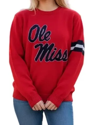Ole Miss Red Crewneck Knit Sweater thumbnail 1