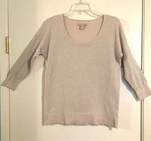 ‎Banana Republic holiday silver shimmer sweater M thumbnail 1