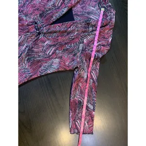 Notations Whimsigoth‎ Top Womens Large Black Pink Beaded Stretch Office Church thumbnail 12