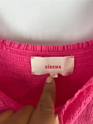 XiRENA Lorraine Pink Smocked Tie Strap Cotton Maxi Dress XS thumbnail 4