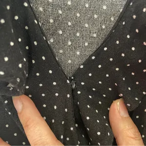 Who What Wear Black and White‎ Polka Dot Wrap Dress Women’s size M thumbnail 6