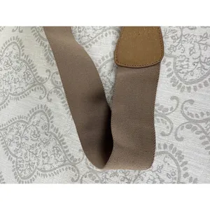 Vintage Statement Belt Womens Elastic‎ Waist 90s Retro Wide Brown Tan M/L Hook thumbnail 6
