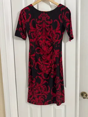 Connected Apparel Women's Elbow Sleeve Printed Sheath Dress Size 4 Petite NWOT thumbnail 9