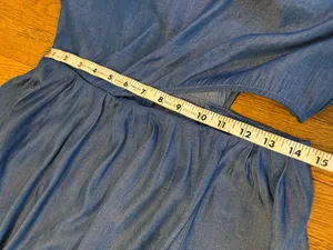 The Sang One-Shoulder Blue Maxi Dress with Floral Shoulder Detail size L thumbnail 9