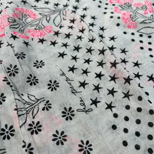 Free People Mixed Print Gauze Hobo Bag Tote Bag Pink Floral Stars Polka Dot Boho thumbnail 2