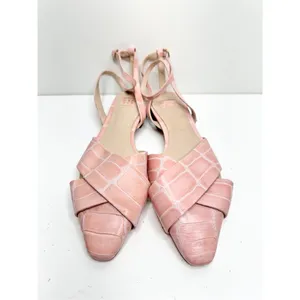 Louise et Cie Flats Womens Size 6 Pink‎ Pointed Toe Leather Ankle Strap Textured thumbnail 4