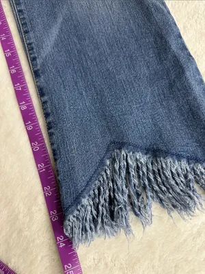 INC International Concepts Medium Blue Cropped Raw-Hem Jeans thumbnail 6