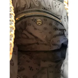 Tory Burch Marion Slouchy Whipstitch Tote Black Pebbled Leather Large thumbnail 12