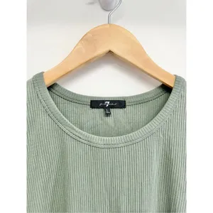 7 For All Mankind‎ Sweater Womens Size Large Green Long Sleeve Ribbed NEW thumbnail 5