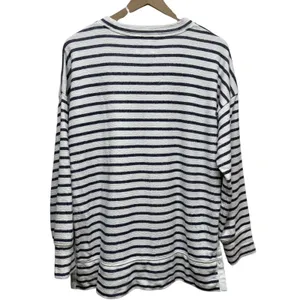 Aerie Sweatshirt Oversized Sz S Blue White Stripe‎ Crewneck Pullover Terry Boho thumbnail 2