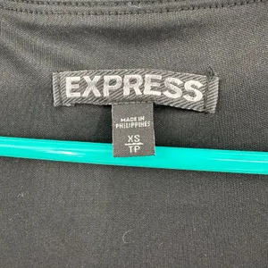 Express size XS‎ black sleeveless mini dress sparkly layered v neck lined thumbnail 4