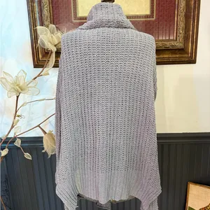 POL Gray Open-Front Chunky Knit Chenille Cardigan ~ Size Small 💛🍄 thumbnail 3