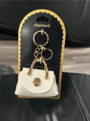 White Mini Purse Keychain thumbnail 4