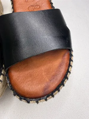 Musse & Cloud Black Leather Strap Sandals thumbnail 8