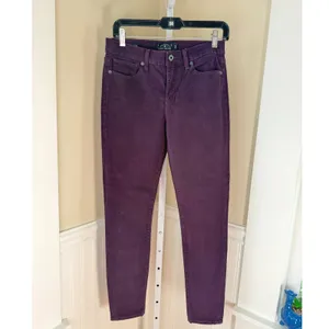 Lucky Brand Brooke Legging Jeans Purple Velour Skinny Pants Size 6/28 thumbnail 2