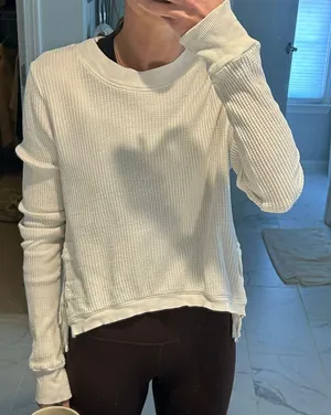 We The Free White Thermal Waffle Long Sleeve thumbnail 1