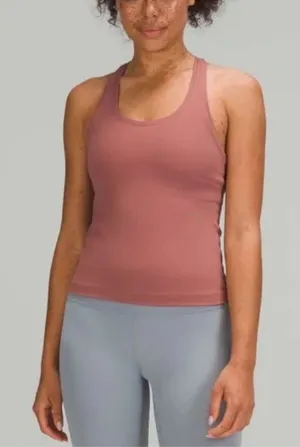 Lululemon Cool Racerback Short Tank Nulu Spiced Chai Mauve Size 6-8 thumbnail 1