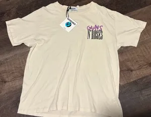Daydreamer Guns N' Roses Was Here Boyfriend T-Shirt Size M Cream thumbnail 5