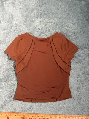 Lululemon square neck mesh yoga t-shirt ancient copper thumbnail 4