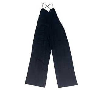Reformation Oregano Jumpsuit Lace‎ Up Back Linen Black 2 thumbnail 3