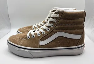 Vans Sk8-Hi Brown Canvas High Top Sneakers Men’s 6 Women’s 7.5 Skate Shoes thumbnail 1